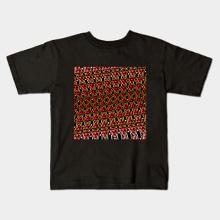 Red Optical Illusion Mosaic (Alternate version) Kids T-Shirt